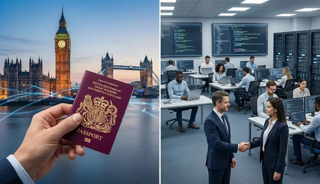 This image illustrates professionals looking for UK Skilled Worker Visa 2026.