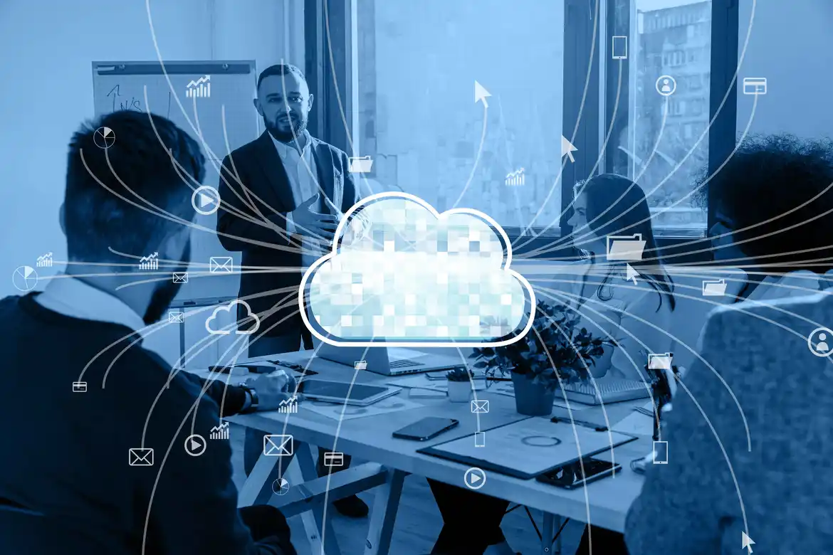 Cloud computing's role in managing cloud infrastructure and virtual systems in a modern tech workplace