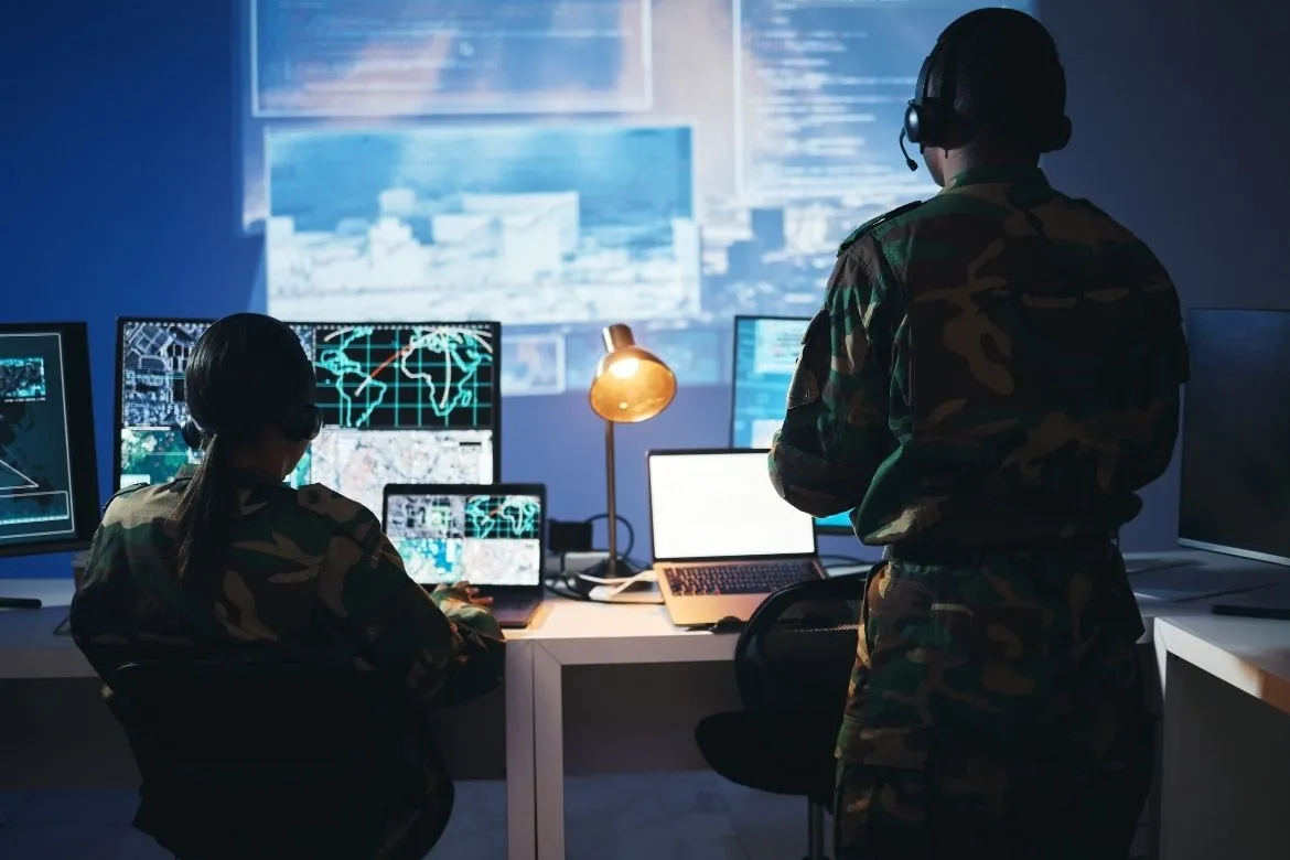 army, government, and soldiers online for cybersecurity, communication network and monitoring